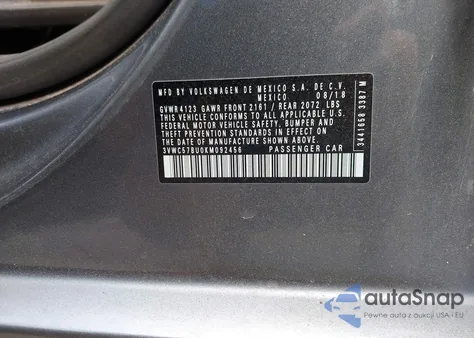 2019 Volkswagen Jetta 1.4T R-Line/1.4T S/1.4T Se from USA, damaged, VIN 3VWC57BU0KM092456